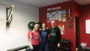 Dina Griffin and Bob Seebohar of eNRG Performance and Coach Nicole of NEO Endurance Sports Fitness after Nicoles metabolic efficiency test