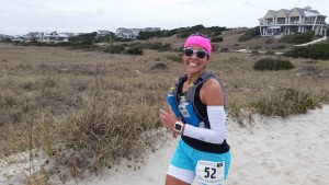 Sandra starting the beach portion of the 2016 Badwater Cape Fear event.