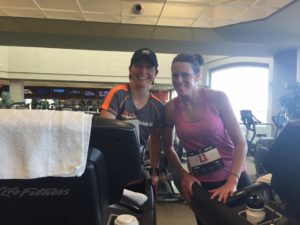 Coach Nicole and Sarah after the April 2016 Colorado Springs Life Time Fitness Indoor Tri