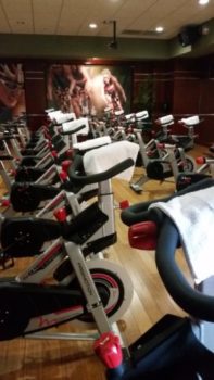 spin bikes ready for the April 2016 Colorado Springs Life Time Fitness Indoor Triathlon