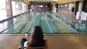 pool at during the Colorado Springs Life Time Indoor Tri in April 2016