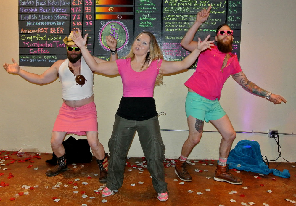 Chelsea and the Bootylicious Bearded Beeristas performing at the first ever Team NEO Lip Sync Contest on April 21, 2016 at Triple S Brewing. Photo Credit: Tim Bergsten