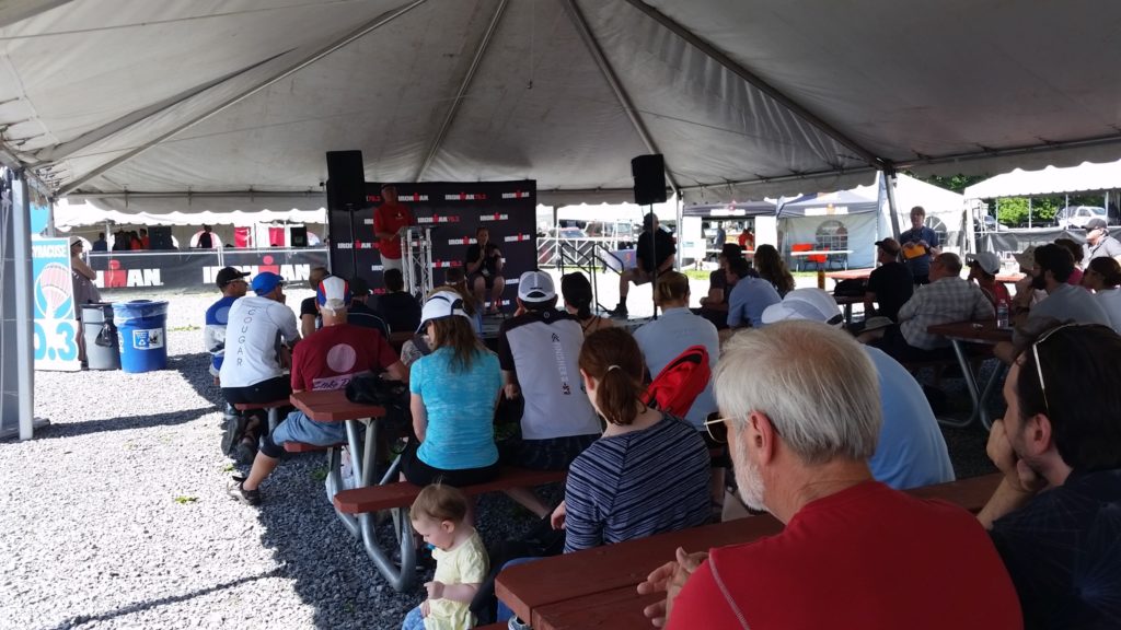 Athlete briefing at the 2016 IRONMAN Syracuse 70.3