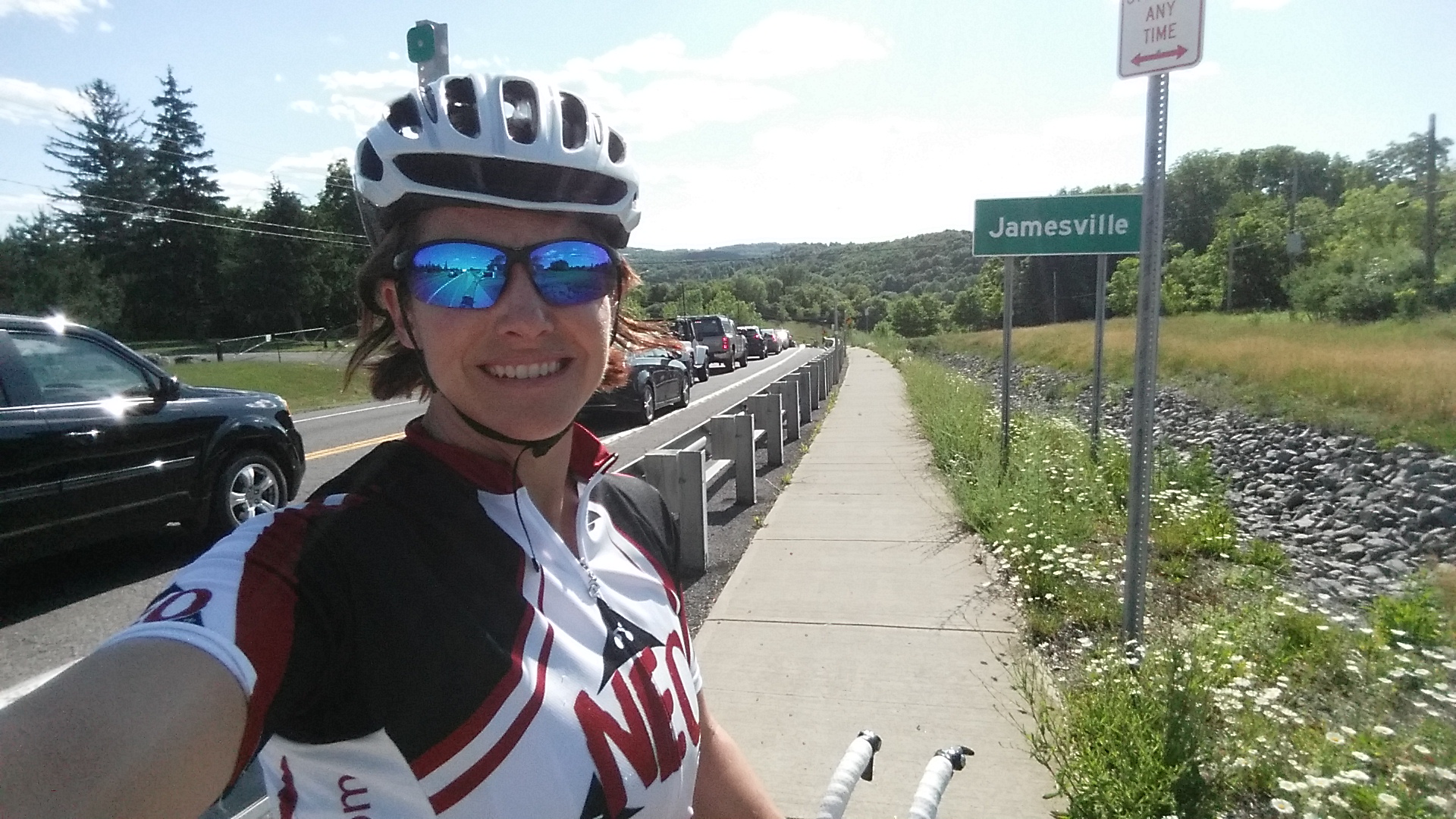 Coach Nicole in Jamesville, NY for the 2016 IRONMAN Syracuse 70.3