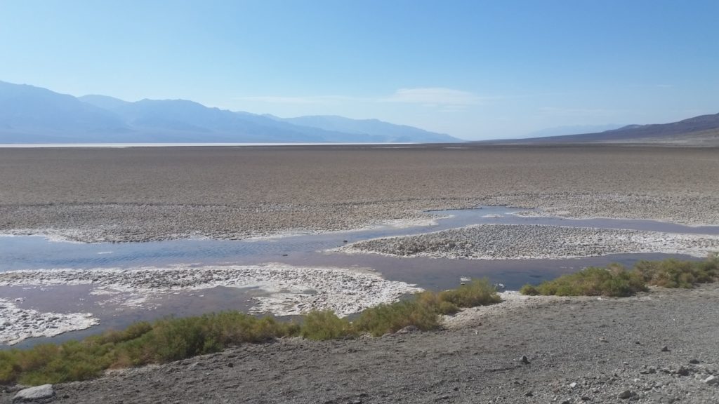 Water in the Badwater Basin at Death Valley National Park, California.