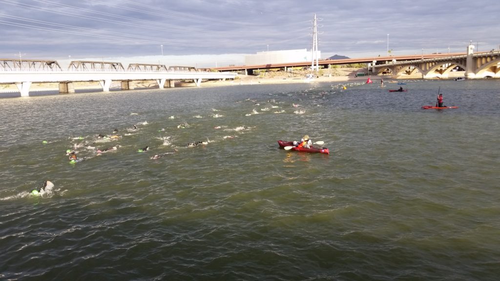 Visualize what it’s like to be in an open water race situation.