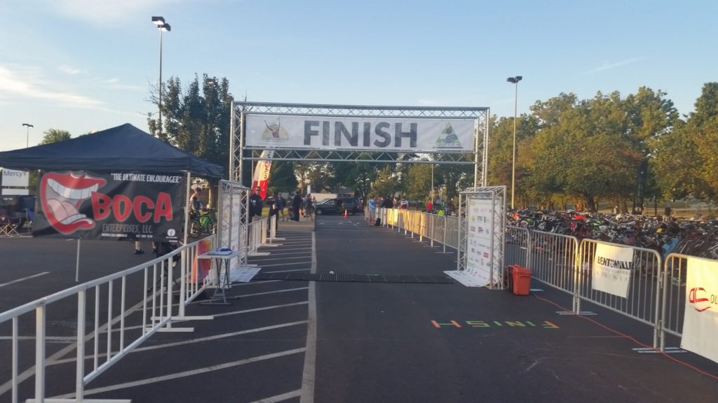 Finish line of the 2016 Trifest for MS in Bentonville, AR benefitting the Rampy MS Research Foundation.