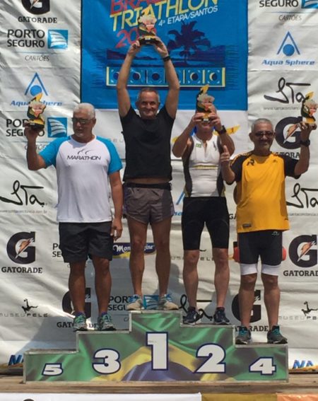 Team NEO athlete Bento L after winning his age group in sprint triathlon in Brazil.
