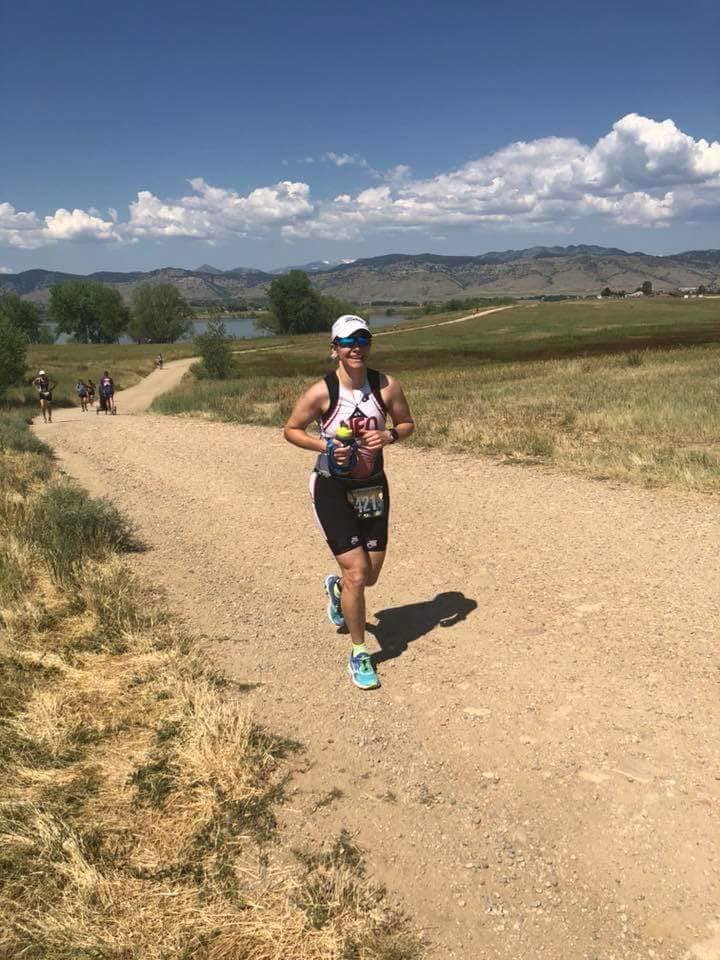 4 miles to go at the Boulder Peak Tri for Coach Nicole.