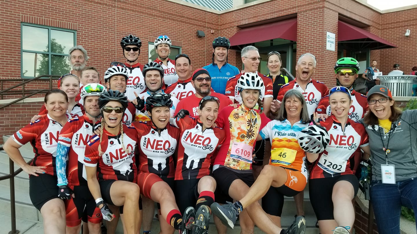 Group photo of the 2018 Team NEO at the Colorado Bike MS
